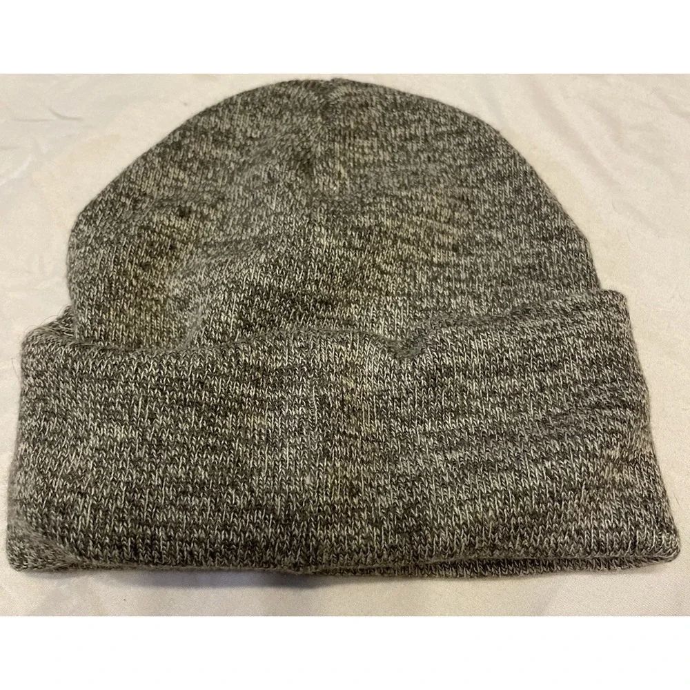 Levi's Beanie One Size Gray Faux Leather‎ Logo Patch Hat Cap